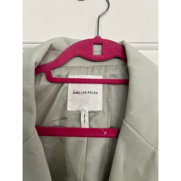 Anthropologie Avec les Filles Sage Mint Green Cropped Blazer Jacket Size Large - Picture 3 of 7